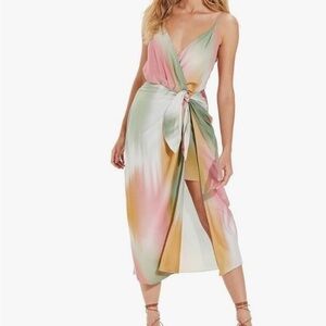 Elegant Multicolor Tie-Dye Dress